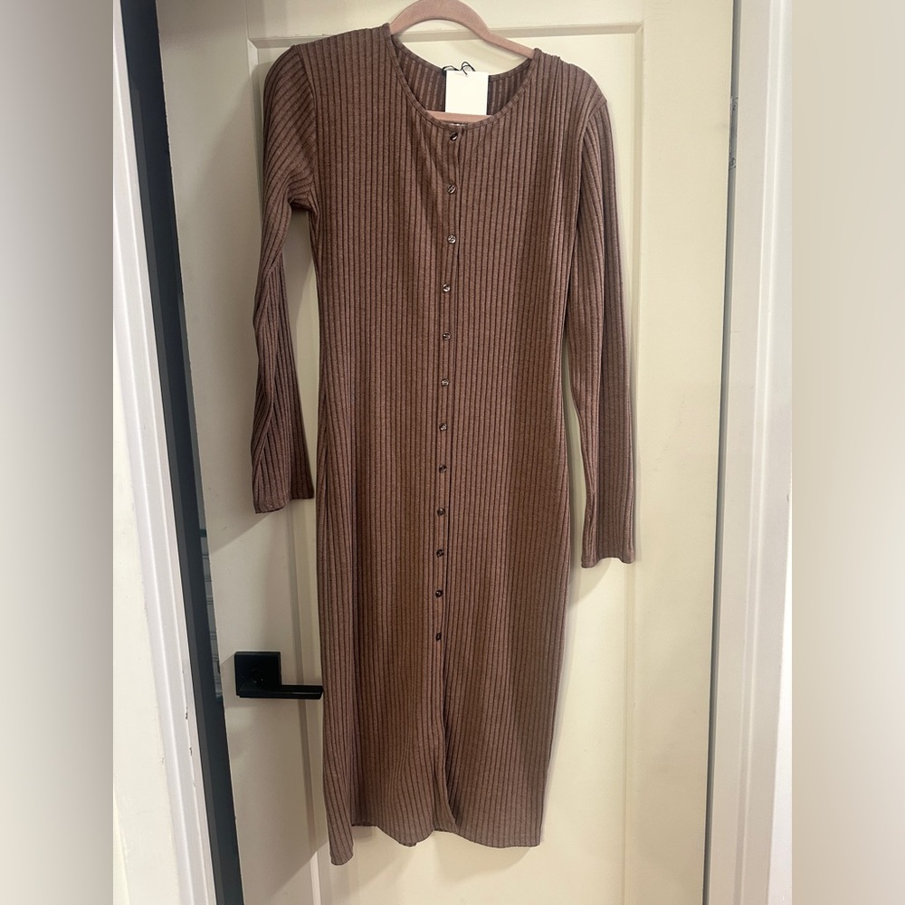 Ribbed Midi Zara Dress - L
